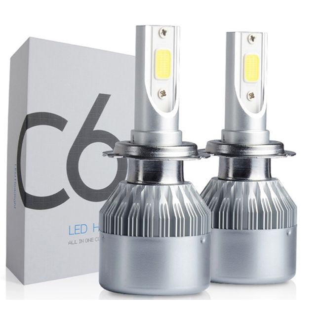 Set 2 becuri LED Auto, model C6, soclu H11, 6000K, 36W, 3500Lm, plug & play
