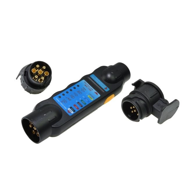 Tester Profesional pentru prize, fise si instalatii electrice remorca cu adaptoare 13/7 si 7/13