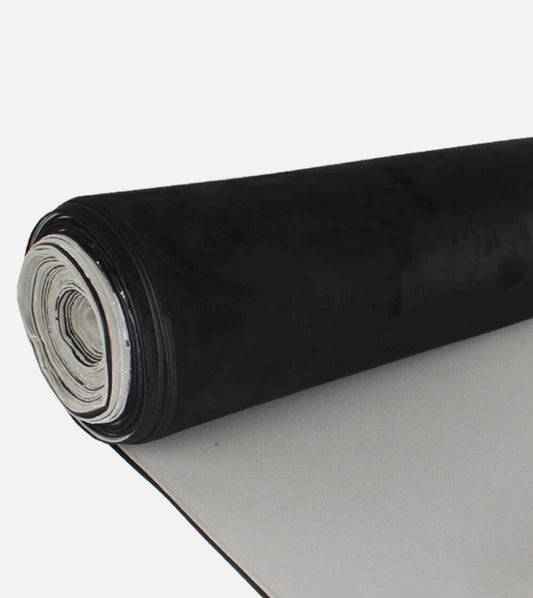Material tip alcantara plafon auto negru cu burete – 1.5 m lățime
